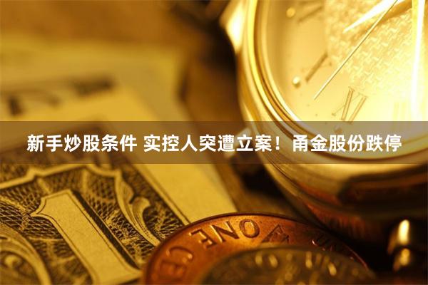 新手炒股条件 实控人突遭立案！甬金股份跌停