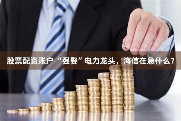 股票配资账户 “强娶”电力龙头，海信在急什么？